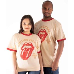 The Rolling Stones Camiseta Us Tour 78 Official Unissex Ringer, Laranja, M (CDs)
