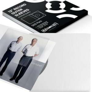 Hudson Hi-Fi Capas externas para discos de vinil – Capa de disco de vinil transparente premium pacote com 500 – Proteja seus álbuns LP de arranhões, sujeira e poeira – Capa de disco externo sem ácido de 3 mm de espessura (Discos de Vinil)