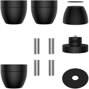 Audiocrast 4 peças de suporte de isolamento de alto-falante HiFi Base Mat, IF3033 Preto 30 mm x 33 mm Alumínio Amortecedor de Ressonância Dispensar Vibração Amortecedor Protetor de Piso para Subwoofer (Equipamentos)
