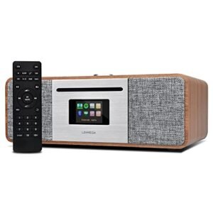 LEMEGA Rádio de Internet MSY5P, Spotify HiFi, Sistema Estéreo Bluetooth para Casa com Leitor de CD, Rádio FM, Armário de Madeira Acústica, Entrada AUX e USB, 40 Predefinições, Aplicativo OKTIV e (Equipamentos)