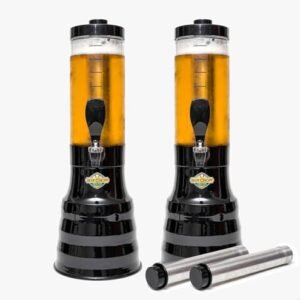 kit 2 Torre Chopp 2 L Base Giratória Copo Removível 4 Refil Preto (Cervejas)
