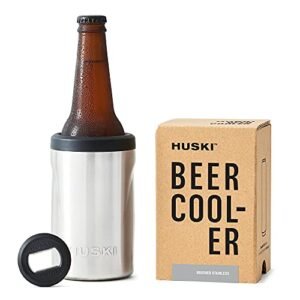 Huski Cooler de lata 2.0 | Suporte de lata e garrafa premium | Aço inoxidável de grau marítimo com isolamento triplo | Abridor 3 em 1 destacável | Funciona como um copo | Melhores presentes para amantes de cerveja (inoxidável) (Cervejas)