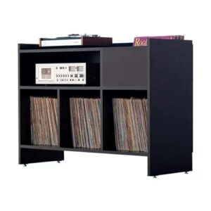 Estante Rack Para Discos De Vinil e Aparelhos Getup (Preto) (Equipamentos)