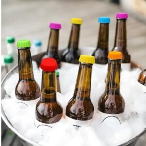 6 peças de rolhas de silicone para vinho, substitua a tampa da garrafa de cerveja - fácil de limpar, tampas de vinho para manter o vinho champanhe fresco (multicolorido) (Vinhos)