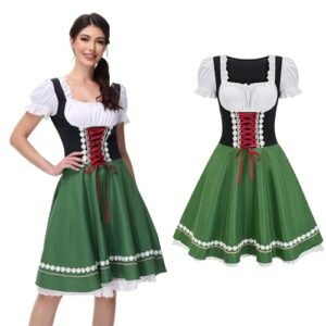 Regenboog Fantasia feminina Oktoberfest, vestido Dirndl bávaro para mulheres, vestido Dirndl de Halloween, roupa de empregada de cerveja, Verde, M (Cervejas)