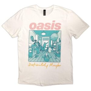 Camiseta colorida Oasis Definiitely Maybe Illustration, Branco, XGG (CDs)