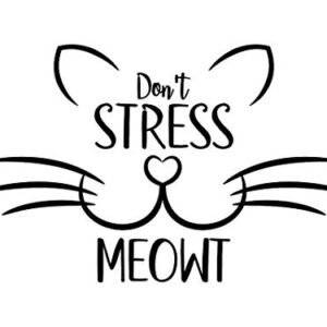 Adesivo de vinil Don't Stress Meowt Cat MKR |Carros Caminhões Vans Paredes Laptop|Preto|19 x 11,7 cm|MKR2083 (Discos de Vinil)