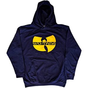 Wu-Tang Clan Moletom com capuz e logotipo da banda oficial unissex azul marinho, Azul, Medium (CDs)