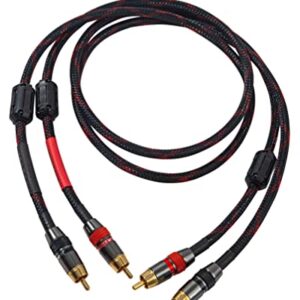 Cabo RCA, cabos de áudio estéreo macho 2RCA para macho 2RCA 【Som Hi-Fi】Cabo estéreo RCA trançado para Home Theater, HDTV, amplificadores, sistemas Hi-Fi, áudio de carro, alto-falantes (2 m)) (Equipamentos)