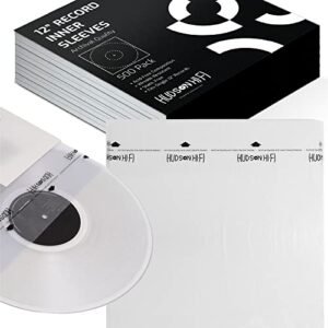 Hudson Hi-Fi Mangas internas de disco de vinil antiestático - capa interna de disco de vinil protetor, pacote com 500 - Proteja seus álbuns de LP de arranhões, poeira e sujeira - Capas de disco (Discos de Vinil)