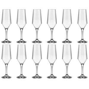 Jogo 12 Taças Champanhe Espumante 186ml SM Buffet Nadir Figueiredo Vidro Transparente (Vinhos)