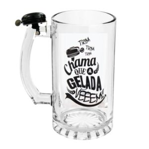Kit Caneca Chopp Vidro Premium 450ml com Campainha Sino (Cervejas)