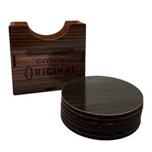 Porta Copos Bolacha Apoio Para Copos Cerveja Chopp em MDF Com Suporte 6 Unidades (Cervejas)