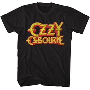 Camiseta masculina clássica de manga curta com logotipo musical Ozzy Osbourne, Preto, M (CDs)