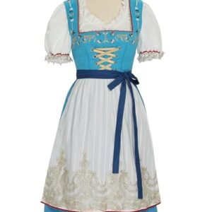 haikyuu Vestidos femininos Dirndl alemão Oktoberfest Fantasia Cerveja Bávara Carnaval Halloween Roupas, Azul, X-Large (Cervejas)