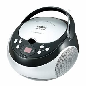 NAXA Electronics NPB-251BK leitor de CD portátil com rádio estéreo AM/FM, preto (CDs)