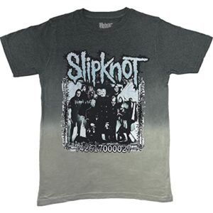 Slipknot Camiseta masculina com foto de código de barras (estampa nas costas e tingida) cinza, Cinza, M (CDs)