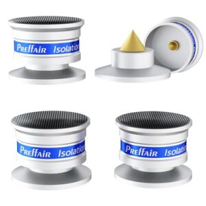 Preffair Pés de isolamento de alto-falante Hi-Fi, pés de suporte para toca-discos de alumínio à prova de choque, tapete protetor de piso para alto-falante, absorvente de vibração de subwoofer (Equipamentos)