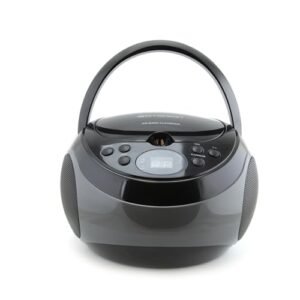 NAXA Electronics Leitor de CD portátil NPB-251A-BK com rádio estéreo AM/FM, preto (CDs)