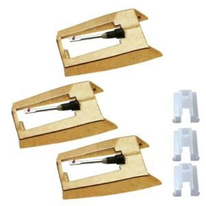 Nextpal Agulha de toca-discos de 3 peças, substituição de caneta de diamante para toca-discos e toca-discos de vinil, compatível com Crosley Victrola Jensen e outros modelos de fonógrafo, para música (Equipamentos)