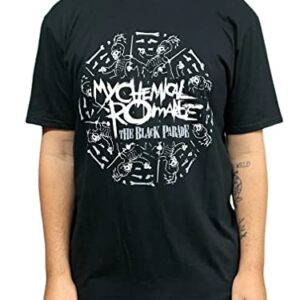 My Chemical Romance Camiseta com logotipo da banda Circle March oficial masculina preta, Preto, 2X (CDs)