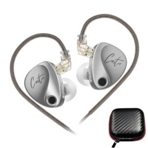 Fone de ouvido Castor - Tuning ajustável, driver duplo, HiFi intra-auricular, monitor, com cancelamento de ruído, com cabo removível e case de proteção (Silver) (Equipamentos)
