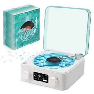 Reprodutor de Discos, Leitor de Vinil com USB, Alto-Falante Portátil Vintage, Toca-Discos de Vinil Portátil, Compatível com Bluetooth (Equipamentos)