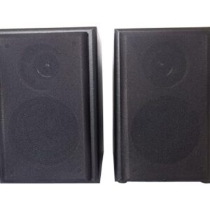 Alto-falantes passivos bidirecionais para som surround de home theater, alto-falantes estéreo de mesa para toca-discos/computador/TV, preto, um par de montagem na parede, precisa de amplificador ou (Equipamentos)