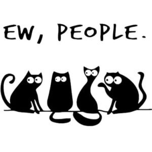 Adesivo de vinil Ew, People Cats Funny MKR |Carros Caminhões Vans Paredes Laptop| Preto | 14 x 9,4 cm | MKR2316 (Discos de Vinil)