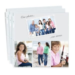 Dunwell Protetores de página de scrapbook 30,5 x 30,5 cm - (pacote com 25) serve para álbum de recortes de 30 x 30 cm, comporta 150 fotos verticais de 150 x 15, inclui bolso superior de 15 x 12, (CDs)