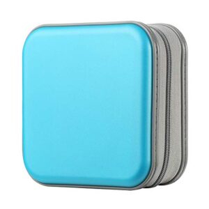 alavisxf xx Capa para CD, capa de plástico rígido para DVD com capacidade para 48 unidades, estojo portátil com zíper para CD, bolsa carteira grande de disco de armazenamento para carro, viagem em (CDs)