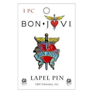 Broche de lapela de metal Bon Jovi Dagger Heart (CDs)