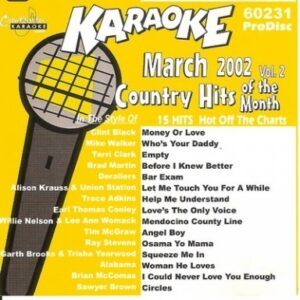 Country Hits of the Month March 2002 Karaoke 60231 ProDisc - Clint Black (CDs)