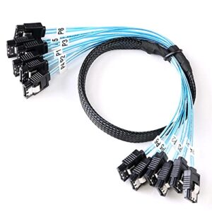ADCAUDX Cabo SATA-III - 0,5 m, 6 peças/conjunto-6 Gbps-Sata HDD-SSD Data-Cable Thin Replacement for Bitcoin Computer-Server CD DVD Drives Raid (1,6FT) (CDs)