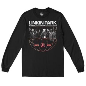 Linkin Park Camiseta unissex de manga comprida Zero Official Merch Globe, Preto, M (CDs)
