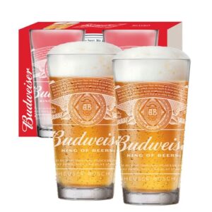 Jogo 2 Copos Vidro Para Chopp Cerveja Budwesier 415 Ml (Cervejas)