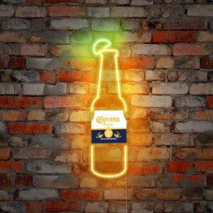 Painel Luminoso Neon Led Corona Beer Cerveja Luminária Bar Amarelo (Cervejas)