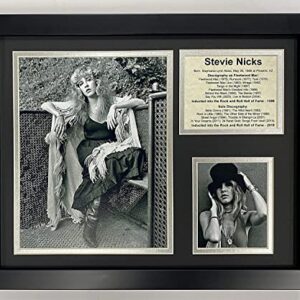 Stevie Nicks- Fleetwood Mac- Retratos preto e branco | Colagem de fotos emoldurada para decoração de parede - 30,5 x 38,1 cm | Legends Never Die (CDs)
