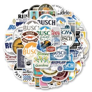 Pacote com 55 adesivos de cerveja, adesivos de vinil estético à prova d'água para garrafa de água, laptop, telefone, skate, scrapbook, decoração de para-choque para crianças, adolescentes, adultos (Cervejas)