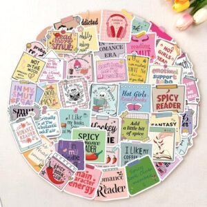 50 peças de adesivos de vinil Bookish and Smutty - Decalques de grafite reutilizáveis para laptops, garrafas de água, skates e muito mais - Perfeito para amantes de arte e artesanato, ótimo presente (Discos de Vinil)