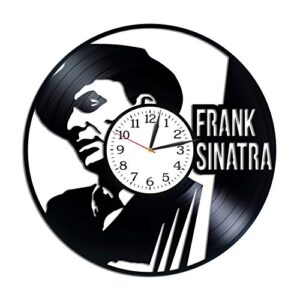 Kovides Frank Sinatra Room Art Music Art LP Vinyl Retro Record Relógio de Parede Exclusivo Frank Sinatra Presente de Aniversário para Homem Frank Sinatra Relógio Ideia de Presente de Natal para Mulher (Discos de Vinil)
