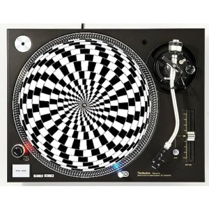 Almofada de raspar hipnose quadriculada espiral DJ Spin 1200 Memorabilia de vinil 30,48 cm tapete deslizante para toca-discos tapete de bandeja de DJ x1 (Discos de Vinil)
