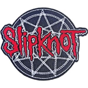ROCK OFF Logotipo Vermelho Slipknot sobre Patch de Tecido Nonogram, Preto, Tamanho Único - Slipknot (Discos de Vinil)