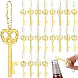 Vesici 20 peças Oktoberfest lembrancinhas de festa pretzel abridor de garrafa chaveiro Oktoberfest acessórios para homens mulheres tema alemão cerveja bávara festival festa suprimentos (ouro) (Cervejas)