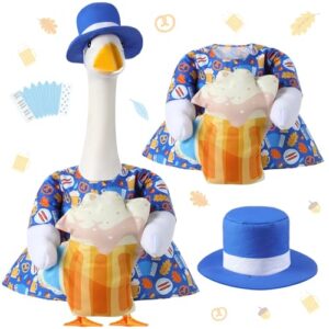 SilTriangle 1 conjunto Oktoberfest de ganso para varanda de 58 cm, roupa de ganso de cimento para jardim, pátio, quintal, decoração externa (cerveja) (Cervejas)