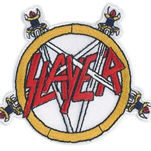 C&D Visionary Emblema de pentagrama Slayer, vermelho, branco, amarelo (CDs)