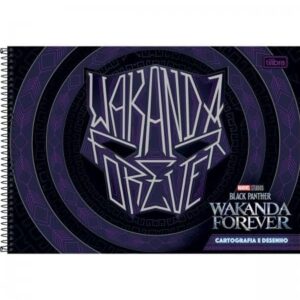 Caderno Cartografia C/D 80 Folhas Pantera Negra Wakanda Forever Tilibra Capa Sortida (CDs)