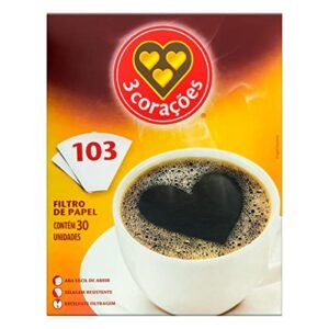 Filtro de Papel 3 Corações 103 Caixa 30 Unidades (Café)