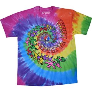 Liquid Blue Unissex-adulto padrão Grateful Dead Spiral Trippy Dancing Bears, Tie Dye, GG (CDs)