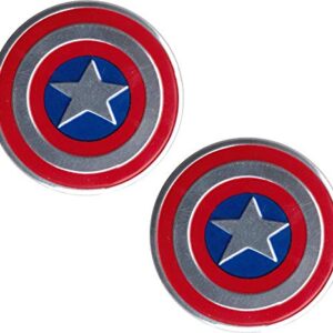Pacote com 2 adesivos de escudo de metal do Capitão América (CDs)